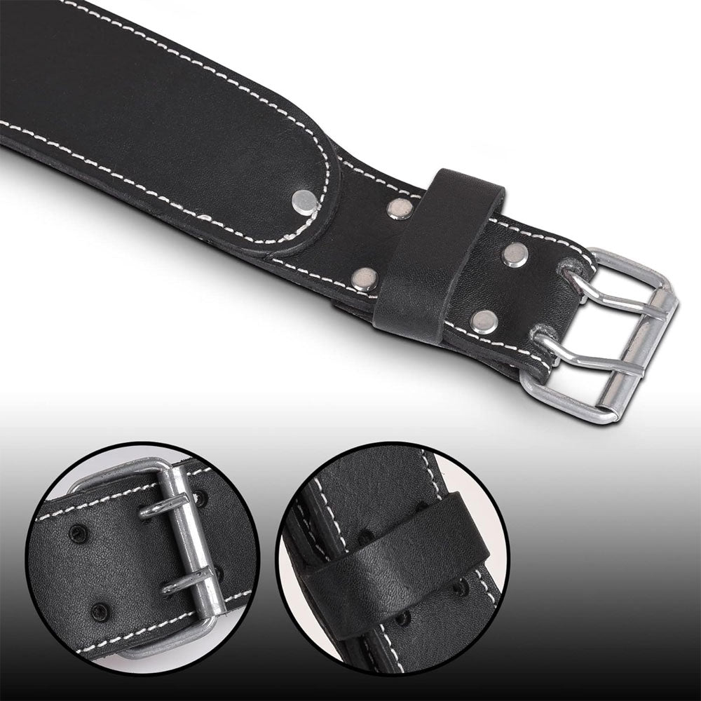 Fueri black leather foam-padded with soft mesh heavy duty tool belt, double tongue buckle